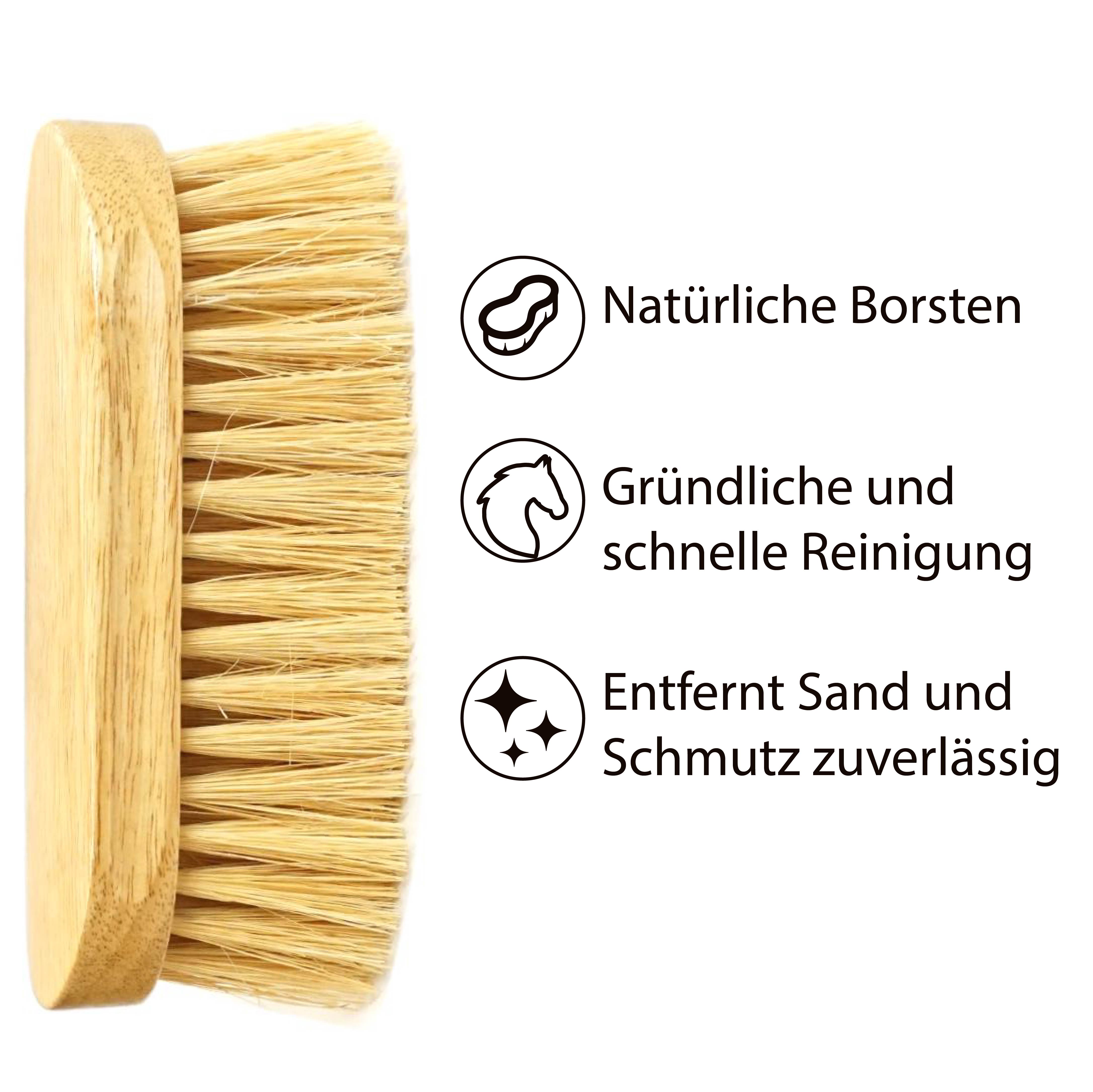 Wurzelbürste mit Holzrücken und langen Borsten